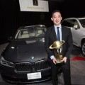The trophies at the World Car of the Year Awards at the Javits Center in Manhattan, NY March 24, 2016.(Photo: Kevin Hagen)
