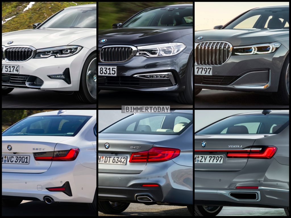 Familien-Vergleich: BMW 3er G20 vs. 5er G30 vs. 7er G12 LCI