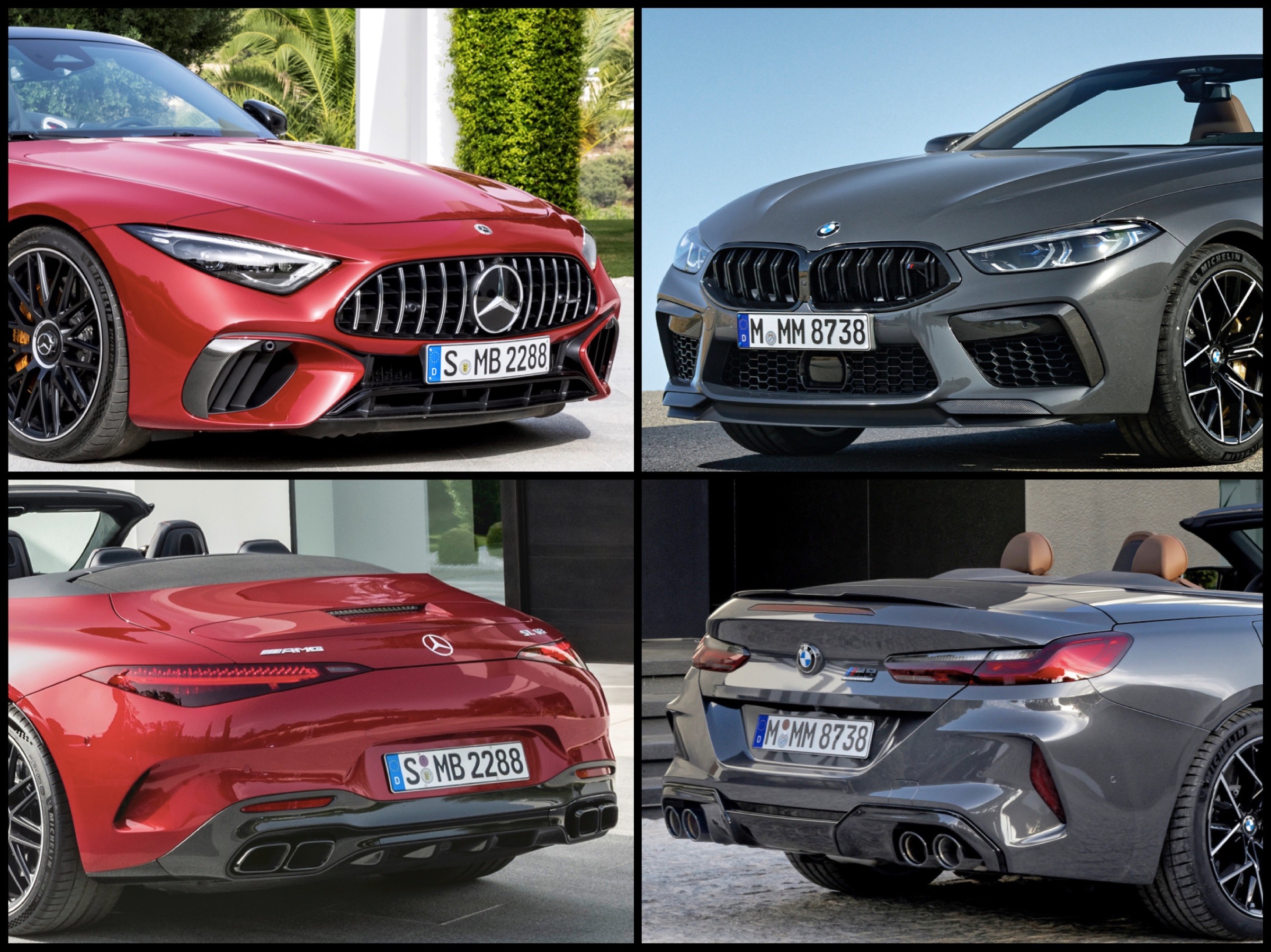 Bild-Vergleich: Mercedes-AMG SL 2022 trifft BMW M8 Cabrio