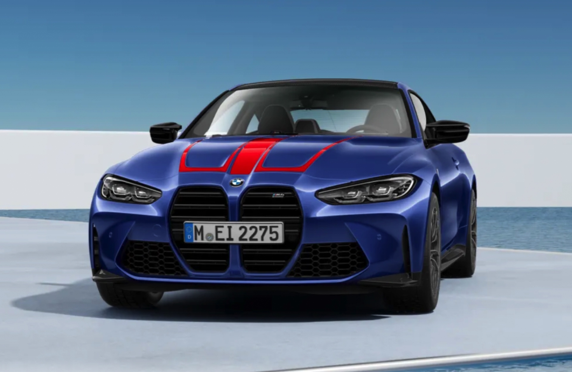 BMW M4: Lackierte M Grafik jetzt auch in Rot hochglänzend