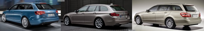 BMW-5er-Touring-F11-Audi-A6-Avant-Mercedes-E-Klasse-T-Modell-Heck